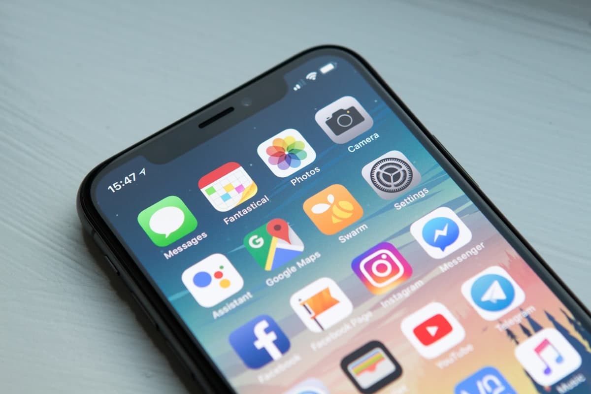 iPhone screen showing its apps